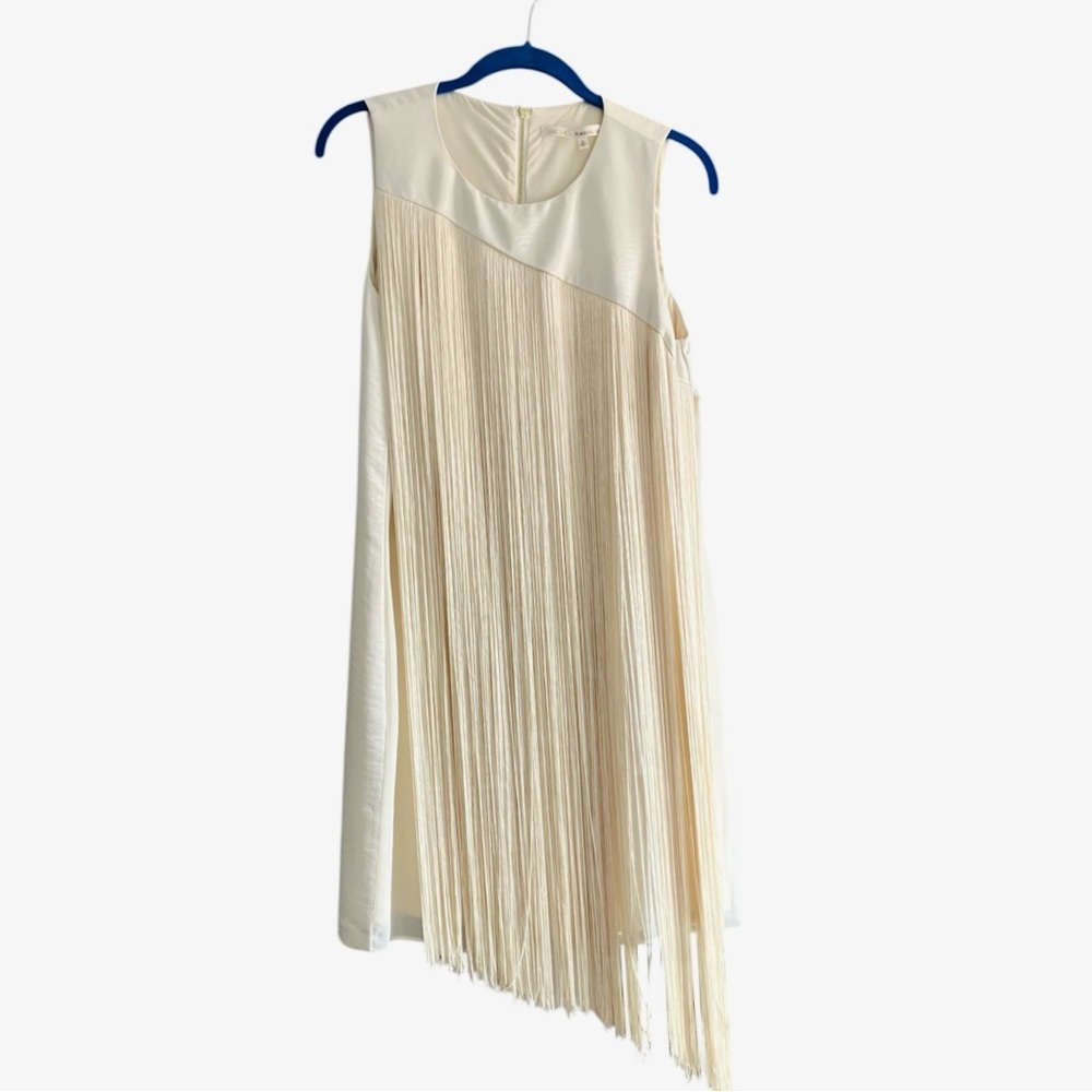 RACHEL Rachel Roy Champagne Fringe Tassel Dress, EUC